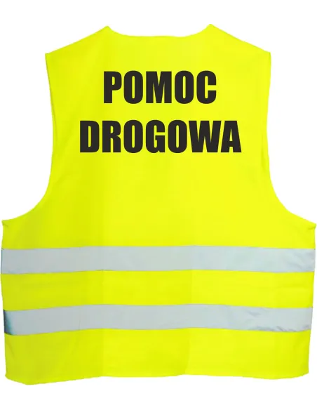 Kamizelka Odblaskowa z Nadrukiem Tył Pomoc Drogowa 1 szt