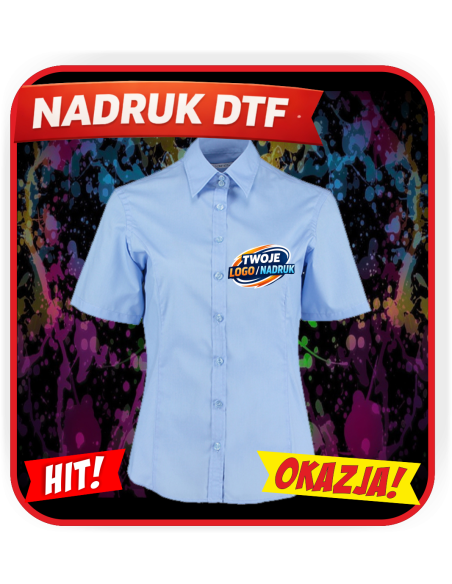 Koszula biznesowa damskaodzież reklamowa DTF logo trwały nadruk pełny kolor