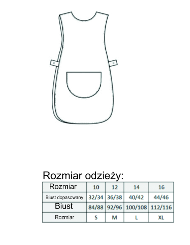 FARTUCH DAMSKI Tabard odzież reklamowa DTF logo trwały nadruk pełny kolor