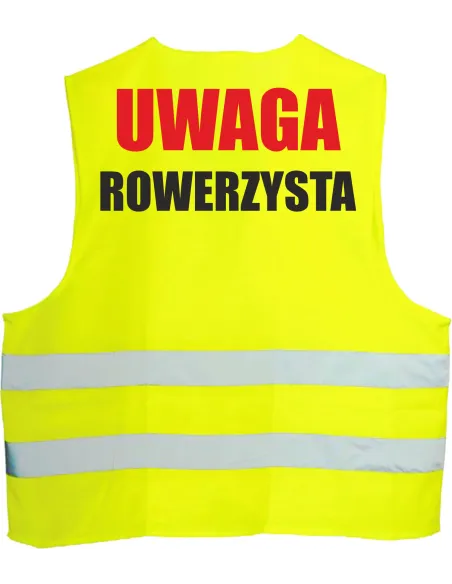 Kamizelka Odblaskowa 1 szt Nadrukiem Tył Uwaga Rowerzysta