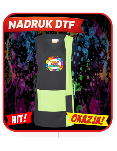 Damski kasak odzież reklamowa DTF logo trwały nadruk pełny kolor