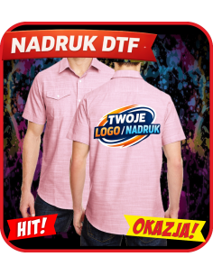 Tkana koszula odzież reklamowa DTF logo trwały nadruk pełny kolor