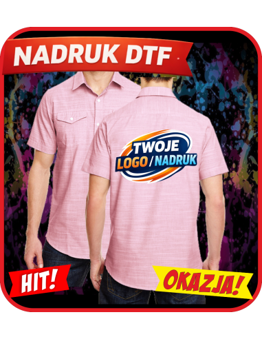 Tkana koszula odzież reklamowa DTF logo trwały nadruk pełny kolor