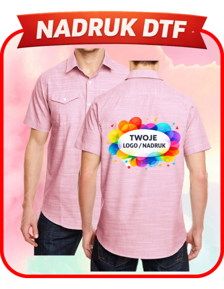 Koszula Tkana firmowa PERSONALIZACJA NADRUK DTF Twoja grafika 10 SZT