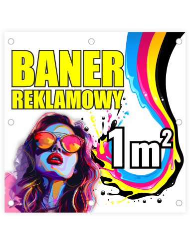 Baner reklamowy plandeka reklamowa 1m2 expresowy druk UV PROJEKT GRATIS
