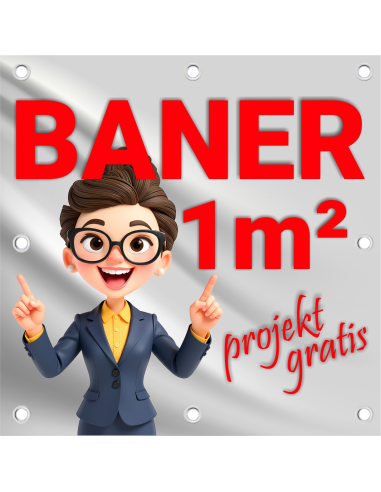 Baner reklamowy REKLAMA PREMIUM DRUK NA M2 z projektem gratis pod wymiar