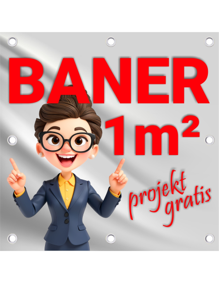 Baner reklamowy REKLAMA PREMIUM DRUK NA M2 z projektem gratis pod wymiar