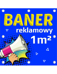 Baner reklamowy z oczkami – druk UV full kolor PROJEKT GRATIS szybki druk