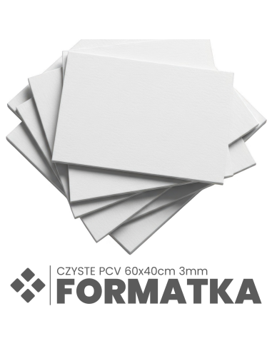 spienione PCV 60x40cm 3mm białe gładkie GOTOWA FORMATKA