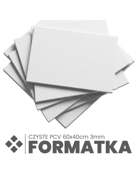 spienione PCV 60x40cm 3mm białe gładkie GOTOWA FORMATKA