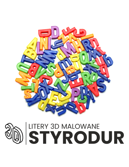 litery przestrzenne 35cm STYRODUR cyfry znaki na budynek biuro logo