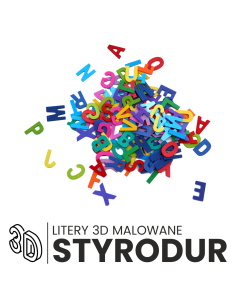 reklama 3D STYRODUR 50cm litery cyfry znaki na elewację KOLOROWE