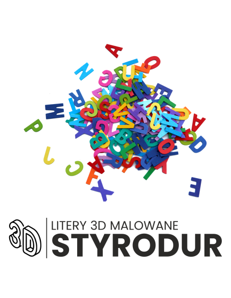 reklama 3D STYRODUR 50cm litery cyfry znaki na elewację KOLOROWE