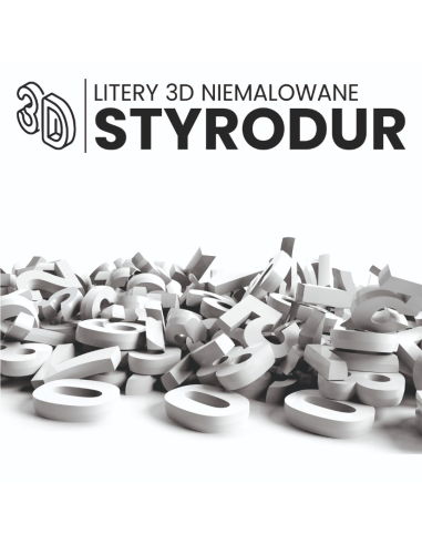Napis ze styroduru 3D litery cyfry znaki na budynek DIY 20cm niemalowane