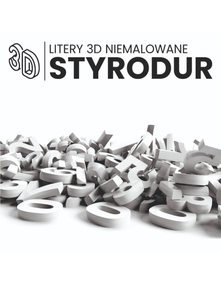 Napis ze styroduru 3D litery cyfry znaki na budynek DIY 20cm niemalowane