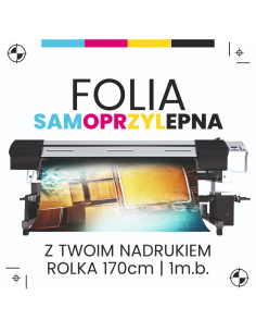 Reklamowa Folia Samoprzylepna Druk UV 1mb Własna Grafika 170cm
