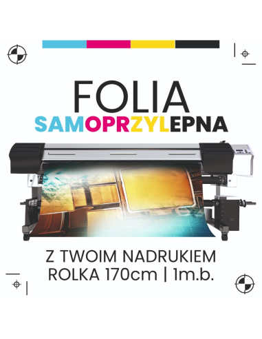 Reklamowa Folia Samoprzylepna Druk UV 1mb Własna Grafika 170cm
