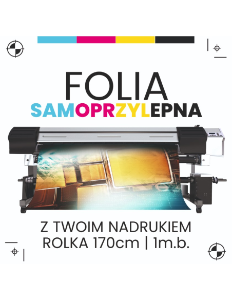 Reklamowa Folia Samoprzylepna Druk UV 1mb Własna Grafika 170cm