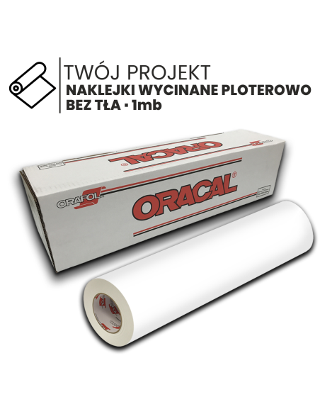 naklejki wycinane litery znaki logo samoprzylepna 50cm 1mb bez tła biała