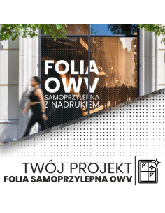 folia OWV perforowana dziurkowana Z NADRUKIEM 1mb na szybę okno TWÓJ PROJEKT