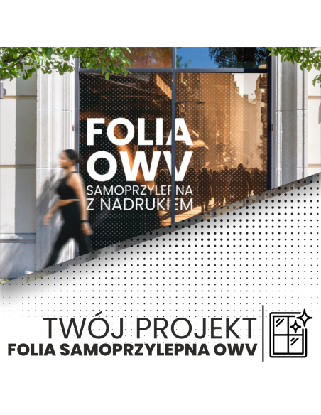 folia OWV perforowana dziurkowana Z NADRUKIEM 1mb na szybę okno TWÓJ PROJEKT