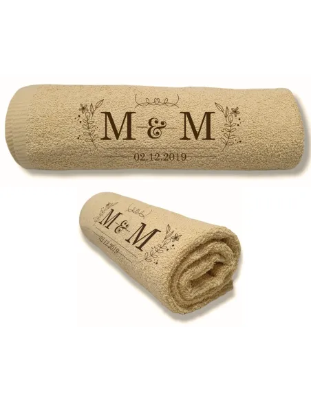 Ręcznik z Haftem Prezent na Ślub Inicjały Data na Prezent