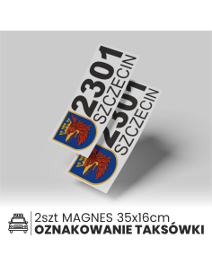 NAKLEJKI MAGNETYCZNE KOMPLET TAXI SZCZECIN 2szt