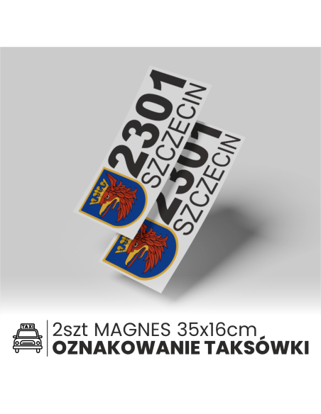 NAKLEJKI MAGNETYCZNE KOMPLET TAXI SZCZECIN 2szt