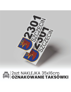 NAKLEJKI samoprzylepne KOMPLET TAXI SZCZECIN
