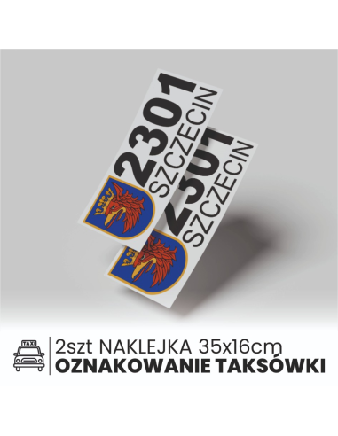 NAKLEJKI samoprzylepne KOMPLET TAXI SZCZECIN