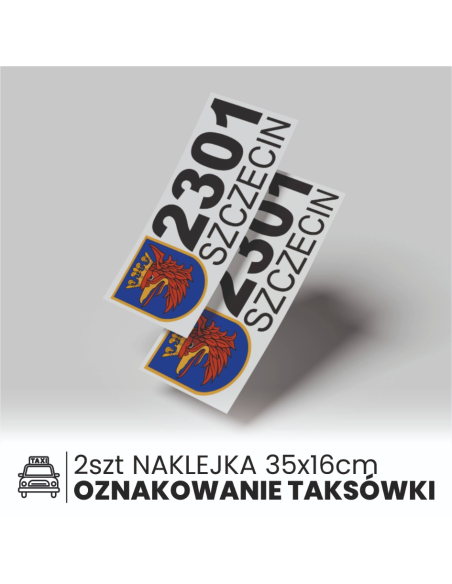 NAKLEJKI samoprzylepne KOMPLET TAXI SZCZECIN
