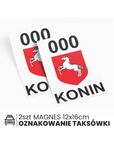 NAKLEJKI MAGNETYCZNE KOMPLET TAXI KONIN