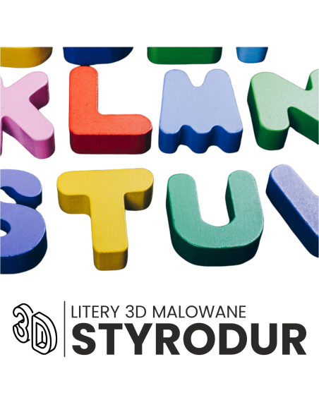 reklama litery 3D 55cm styrodur na ścianę biuro elewację