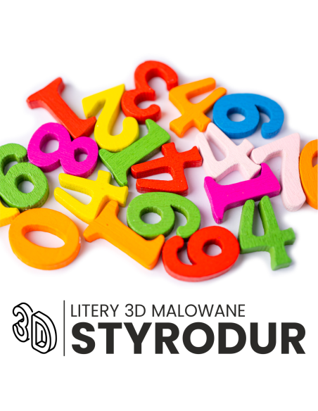 litery przestrzenne STYRODUR 20cm reklama na budynek wnętrze