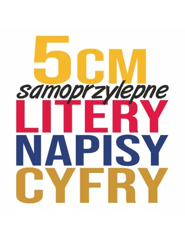 Naklejki z logo Reklamowy 5cm Litery Cyfry Samoprzylepne