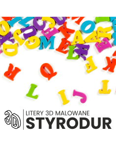 Napis litery 15cm 3D logo przestrzenne STYRODUR na elewację do biura sklepu
