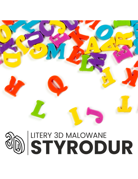Napis litery 15cm 3D logo przestrzenne STYRODUR na elewację do biura sklepu