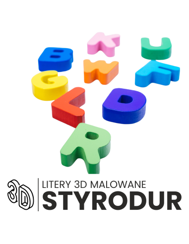 LOGO na ścianę 50cm do biura 3D litery styrodur WIZUALIZACJA malowane