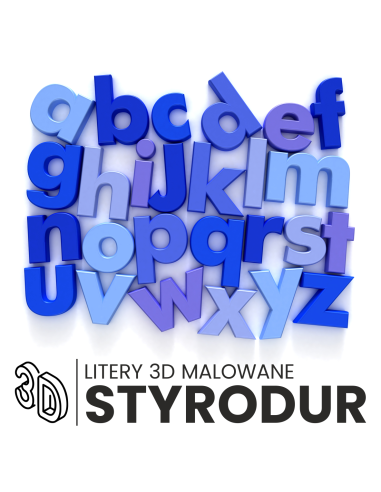 Litery, znaki, napisy 3D styrodur malowane 15cm