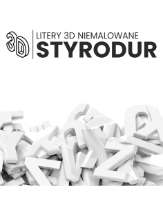 Litery styrodur 3D na budynek niemalowane wysokość 55cm