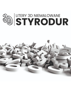 Litery styrodur na elewację 3D cyfry i znaki dowolny projekt 20cm