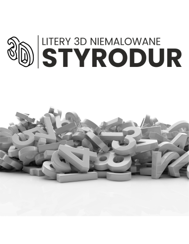 Napis 3D STYRODUR litery cyfry znaki na budynek surowe 55cm