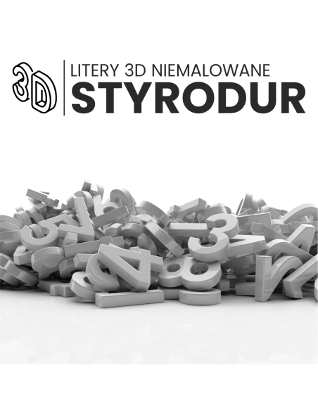 Napis 3D STYRODUR litery cyfry znaki na budynek surowe 55cm