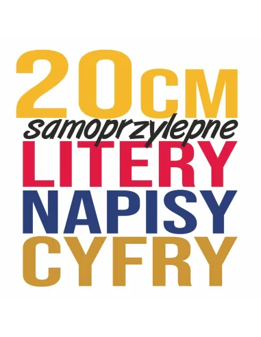 Naklejki Litery Cyfry Samoprzylepne Reklama 20 cm z logo