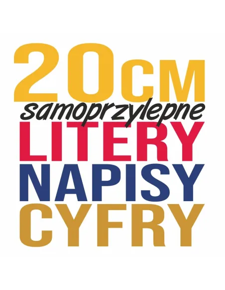 Naklejki Litery Cyfry Samoprzylepne Reklama 20 cm z logo
