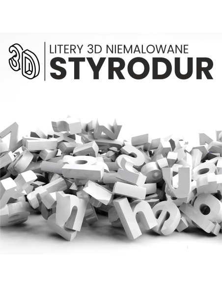 Litery 3D ze styroduru do samodzielnego malowania reklama 20cm