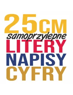 Naklejki Litery Cyfry Samoprzylepne Reklama 25 cm z logo