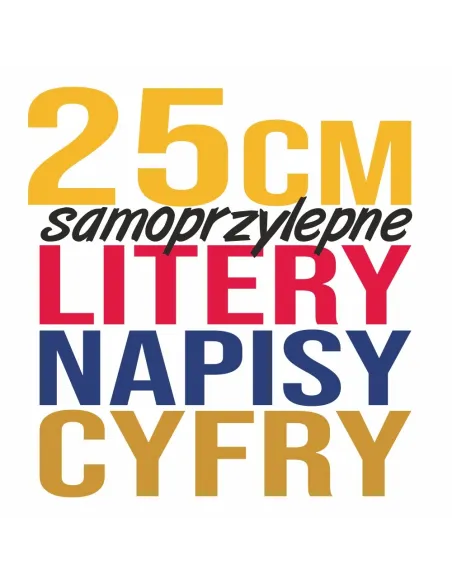 Naklejki Litery Cyfry Samoprzylepne Reklama 25 cm z logo