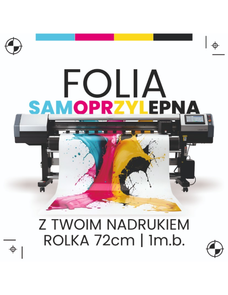 folia samoprzylepna reklamowa 1mb naklejka z twoim nadrukiem różne szerokości rolek 72cm