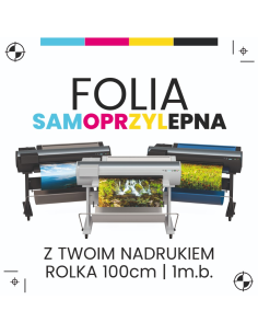 Naklejka Reklamowa z Własnym Projektem Folia Samoprzylepna 1mb Druk Full Kolor 100cm